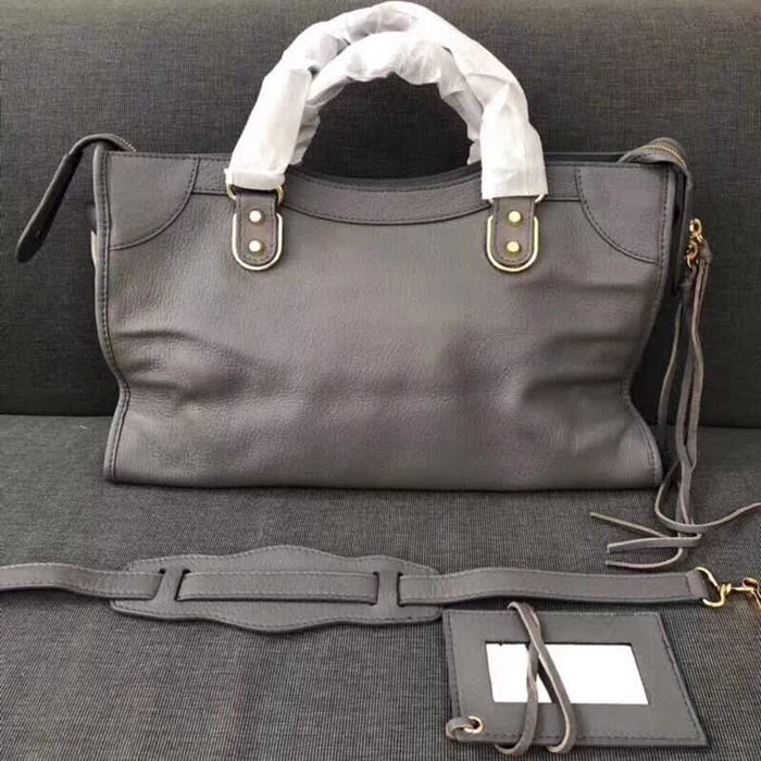 BALENCIAG巴黎世家 機車包 38cm原版山羊皮配金邊 手提肩背斜挎包  BL1369